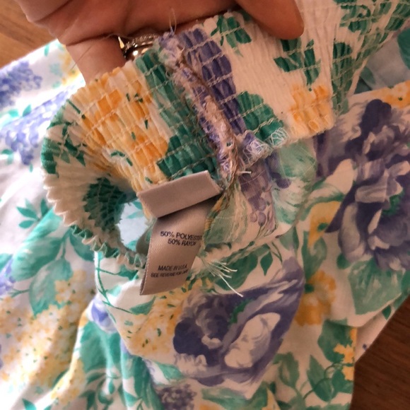 Vintage Floral Yellow and Purple midi skirt size 8 - Picture 7 of 7